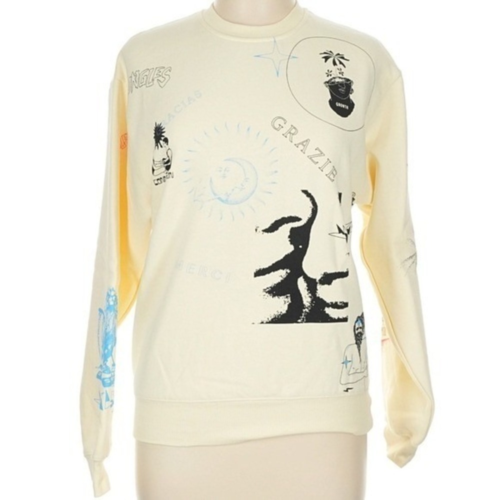 Jungles Jungles Graphic Test Print Crewneck Sweatshirt Cream Medium Streetwear